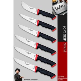 Lazbisa MTF-060 Soft Grip Mutfak Et Ekmek Sebze Bıçağı 6'lı Bıçak Set