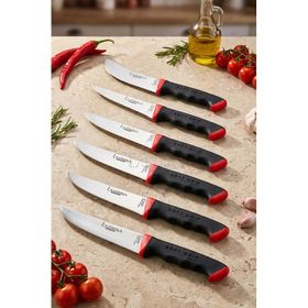 Lazbisa MTF-060 Soft Grip Mutfak Et Ekmek Sebze Bıçağı 6'lı Bıçak Set