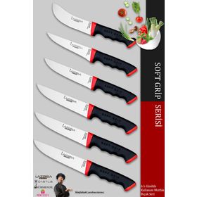 Lazbisa MTF-060 Soft Grip Mutfak Et Ekmek Sebze Bıçağı 6'lı Bıçak Set