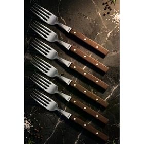 Lazbisa MTF-061 Hand Craft Serisi Steak Et Yemek Kahvaltı Çatalı Mutfak 6'lı Bıçak Set