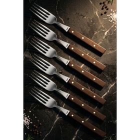 Lazbisa MTF-061 Hand Craft Serisi Steak Et Yemek Kahvaltı Çatalı Mutfak 6'lı Bıçak Set