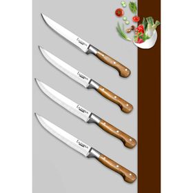 Lazbisa MTF-070 Hand Craft Mutfak Et Ekmek Sebze Meyve Doğrama 4'lü Bıçak Set