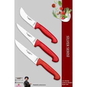 Lazbisa MTF-201 Silver Serisi Mutfak Et Ekmek Sebze 3'lü Bıçak Set