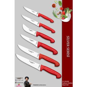 Lazbisa MTF-202 Silver Serisi Mutfak Et Ekmek Sebze 6'lı Bıçak Set