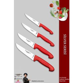 Lazbisa MTF-205 Silver Serisi Mutfak Et Ekmek Sebze 4'lü Bıçak Set