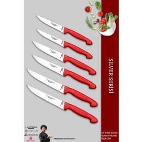 Lazbisa MTF-216 Silver Serisi Mutfak Et Ekmek Sebze Meyve 6'lı Bıçak Set
