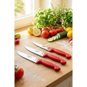 Lazbisa MTF-220 Silver Serisi Mutfak Et Ekmek Sebze 3'lü Bıçak Set