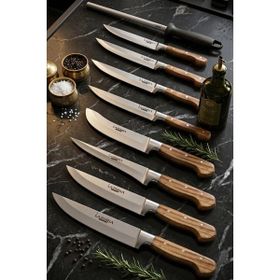 Lazbisa MTF-257 Hand Craft Mutfak Et Ekmek Sebze Masat 9'lu Bıçak Set