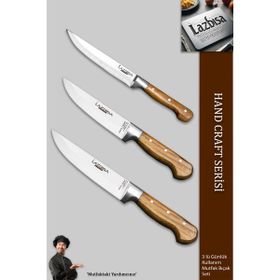 Lazbisa MTF-4572 Hand Craft Mutfak Et Ekmek Sebze 3'lü Bıçak Set