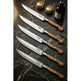 Lazbisa MTF-51 Hand Craft Mutfak Et Ekmek Sebze Meyve Doğrama 5'li Bıçak Set