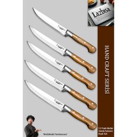 Lazbisa MTF-51 Hand Craft Mutfak Et Ekmek Sebze Meyve Doğrama 5'li Bıçak Set