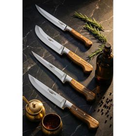 Lazbisa MTF-583 Hand Craft Mutfak Et Ekmek Sebze Meyve 4'lü Bıçak Set