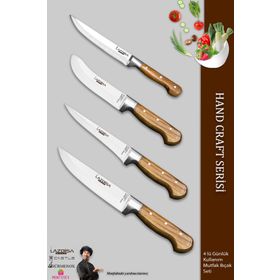 Lazbisa MTF-583 Hand Craft Mutfak Et Ekmek Sebze Meyve 4'lü Bıçak Set