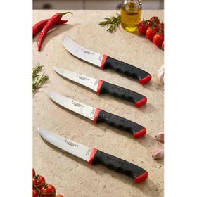 Lazbisa MTF-756 Soft Grip Mutfak Et Ekmek Sebze Bıçağı 4'lü Bıçak Set