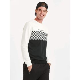 LC Waikiki 8W6309Z8 Gri Melanj Bisiklet Yaka Sweatshirt