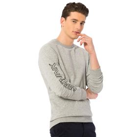 LC Waikiki 8W6309Z8 Gri Melanj Bisiklet Yaka Sweatshirt