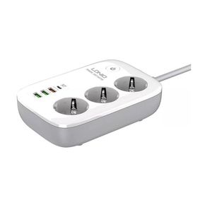 Ldnio SEW3452 Beyaz USB + PD + 220V Priz 7 Girişli 30W Şarj Adaptörü ve Şarj Aleti