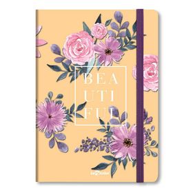 Le Color 17 x 24 cm Kareli Sarı Çiçekli Defter