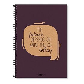 Le Color 2015074/2 Mor A4 Eco Kraft Spiralli Kareli Defter
