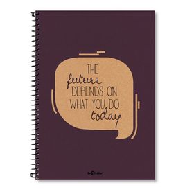 Le Color 2015074/3 Mor A4 Eco Kraft Spiralli Düz Defter