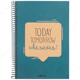 Le Color 2015075/3 Mavi 17x24 Eco Kraft Spiralli Düz Defter