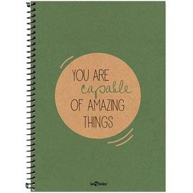 Le Color 2015075/3 Yeşil Eco Kraft Spiralli 17x24 Düz Defter