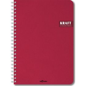 Le Color 2017105/2 Kırmızı 17x24 Spiralli Kraft Kareli Defter