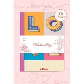 Le Color 2'li Aşk Sevgili Defter Seti