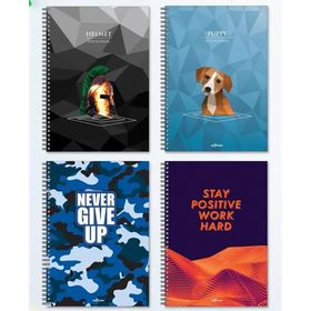 Le Color 4'lü Spiralli A4 200 Sayfa Çizgili Defter Seti