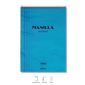 Le Color A5 Çizgili Mavi Manilla Ofis Bloknot