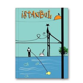Le Color Çizgili Lastikli Boğaz Renkli İstanbul Defter