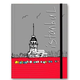 Le Color Çizgili Lastikli Kız Kulesi Renkli İstanbul Defter