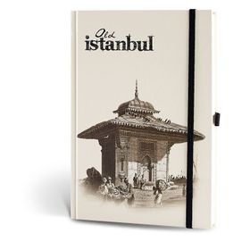 Le Color Eski İstanbul Cep Journal Çizgili Lastikli Çeşme Defter