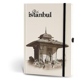 Le Color Eski İstanbul Cep Journal Çizgili Lastikli Çeşme Defter