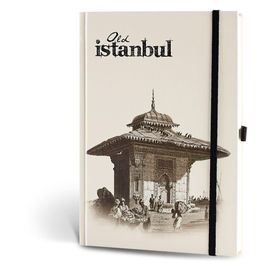 Le Color Eski İstanbul Cep Journal Çizgili Lastikli Çeşme Defter