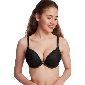 Le Jardin 7005 Siyah 2 Beden Büyüten Büyük Gösteren Destekli Dolgulu Dantelli Soft Cup Sütyen