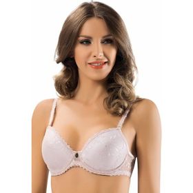 Le Jardin 7012-B Desteksiz Balenli Cappuccino Dantel Kaplı Sütyen