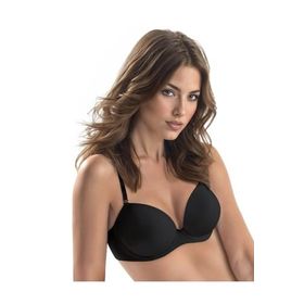 Le Jardin 7050 Micro Kaplı Kulaksız Push Up Balenli Silikonlu Siyah Sütyen