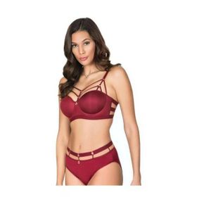 Le Jardin Lingerie 5045 Kadın Mürdüm Balenli Desteksiz Basic Cup Sütyen Takım