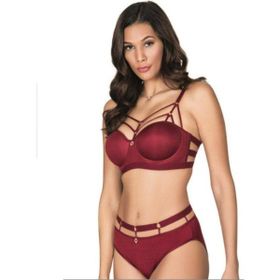 Le Jardin Lingerie 5045 Kadın Mürdüm Balenli Desteksiz Basic Cup Sütyen Takım