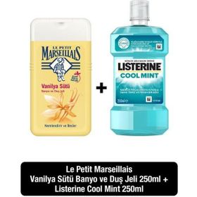 Le Petit Marseillais 250 ml Vanilya Sütü Duş Jeli+Listerine 250 ml Cool Mint Hafif Tat Ağız Bakım Suyu