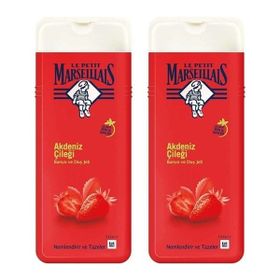 Le Petit Marseillais Akdeniz Çileği 2x400 ml Duş Jeli + Duş Lifi