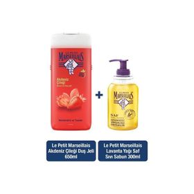 Le Petit Marseillais Akdeniz Çileği 650 ml Duş Jeli + Lavanta 300 ml Sıvı Sabun