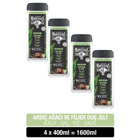 Le Petit Marseillais Ardıç Ağacı ve Füjer 4x400 ml Erkek Duş Jeli