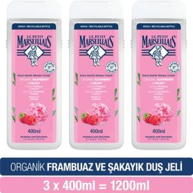 Le Petit Marseillais Frambuaz ve Şakayık 3x400 ml Duş Jeli