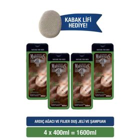 Le Petit Marseillais Men 4x400 ml Ardıç Ağacı ve Füjer Duş Jeli + Lif