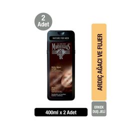 Le Petit Marseillais Men Ardıç Ağacı Aromalı Ferahlatıcı Tüm Ciltler İçin 2 x 400 ml Kalıcı Kokulu Duş Jeli