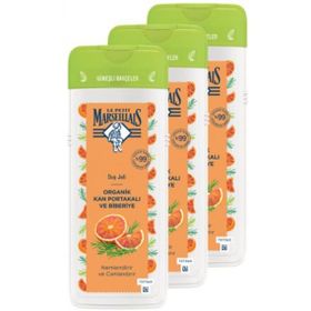 Le Petit Marseillais Organik Kan Portakalı ve Biberiye 3x400 ml Duş Jeli