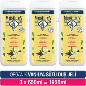 Le Petit Marseillais Vanilya Sütü 3x650 ml Duş Jeli