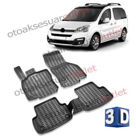 Leader Citroen Berlingo 3D Siyah Havuzlu Paspas